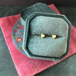 Heart Studs with Velvet Box - New, Never Worn